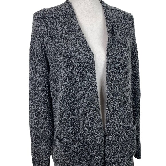 BP Sz XS Sweater Black White Open Front Sweater Pockets Long Sleeve Womens Knits - Picture 2 of 5